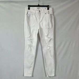 Judy Blue White Jeans Size 9 29 Destructed Skinny Fit EUC